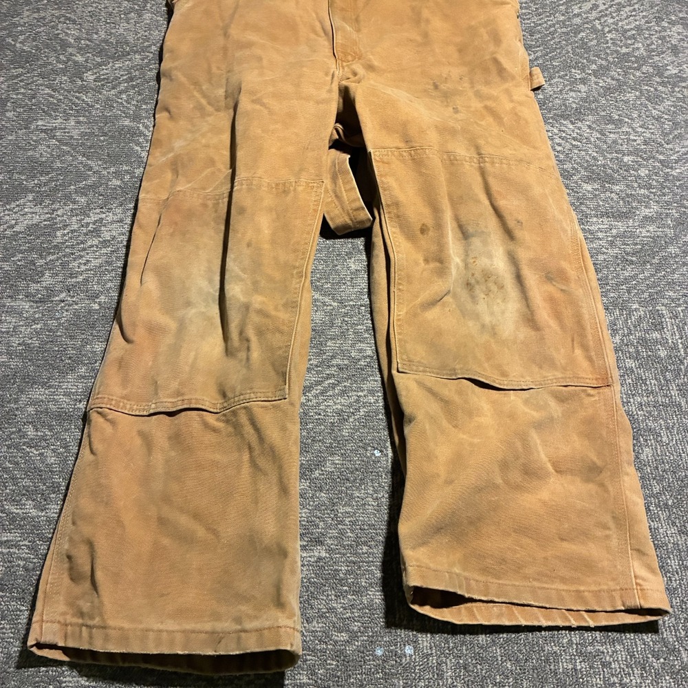 Carhartt Duck Bib Overalls Men's 42x28 Brown Unlined Workwear - Picture 6 of 11